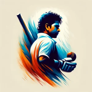 sachin in top 10 players of all time oil painting