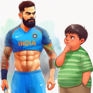 Virat kohli with kid inspiring